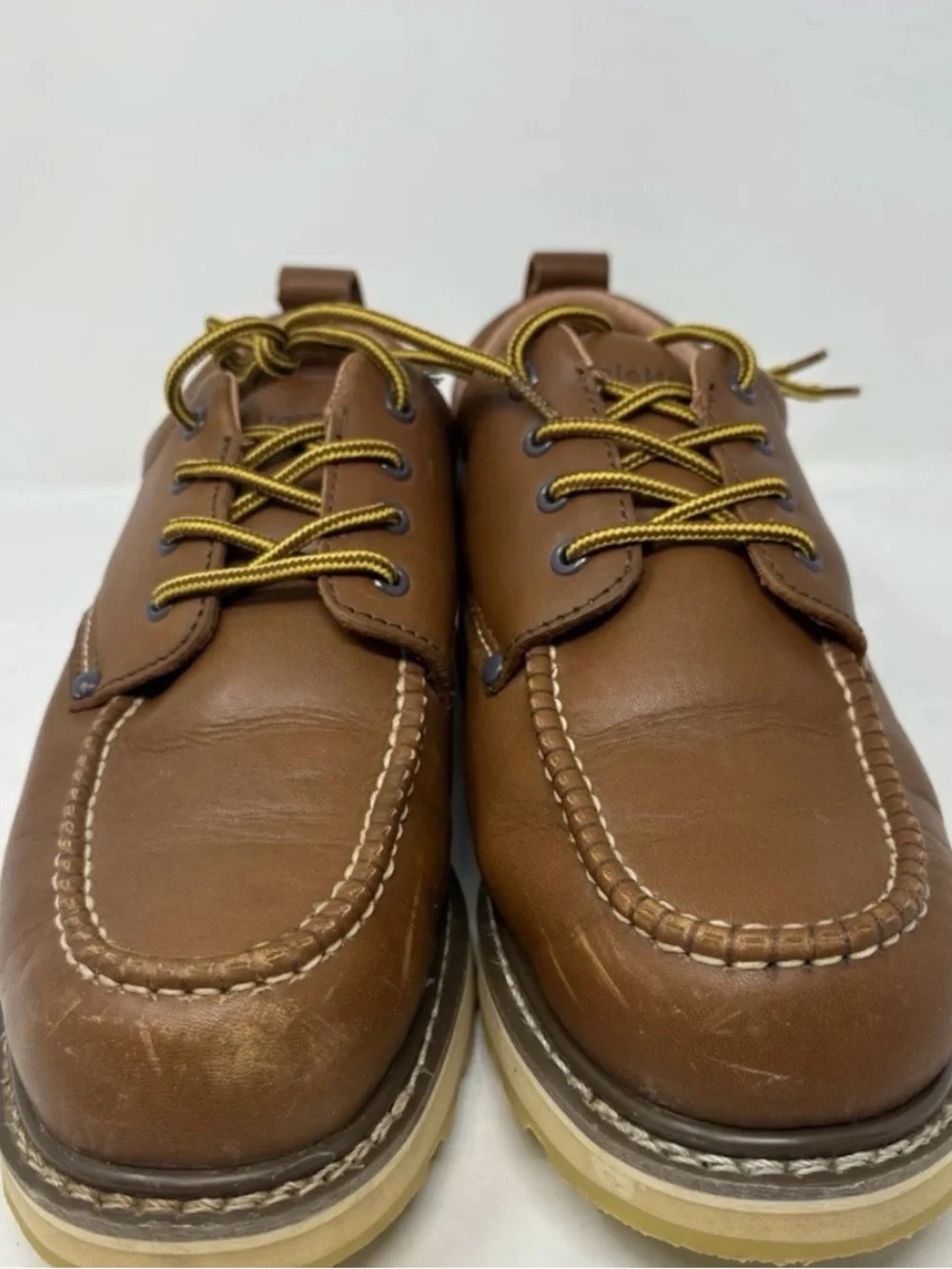 Men's Brown Leather Oxford work boots. Sure track die hard 12d.